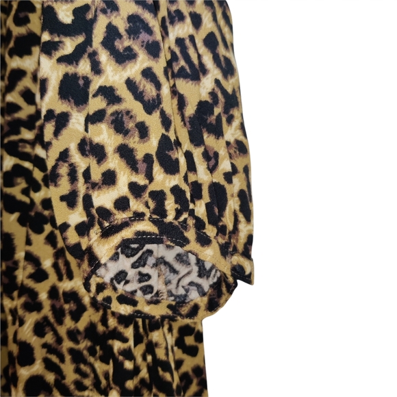 Idyllwind Miranda Lambert Leopard Animal Print Long Sleeve Lace Up Mini Dress - Picture 12 of 16